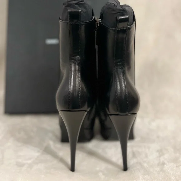 Saint Laurent Black Tribute Ankle Booties, Size 6 US, 36 EU - Picture 5 of 11